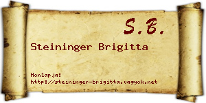 Steininger Brigitta névjegykártya
